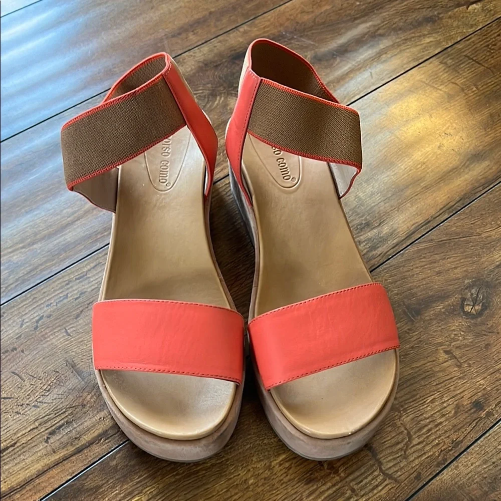 Corso Como Orange Wedge Sandals - Picture 2 of 4